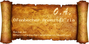 Ofenbecher Anasztázia névjegykártya